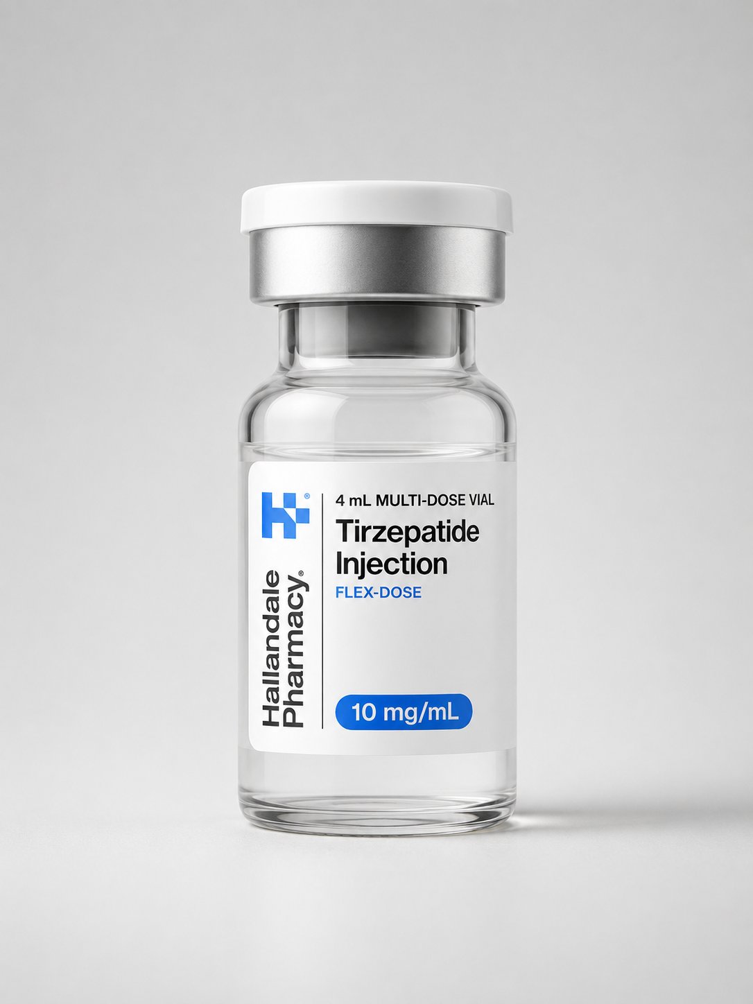 Compounded tirzepatide injection vial